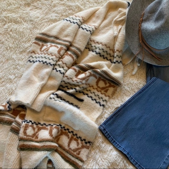 New Cozy Oversized Hooded Pocketed Long Cardigan Sweater Coat Western Boho - Picture 4 of 7